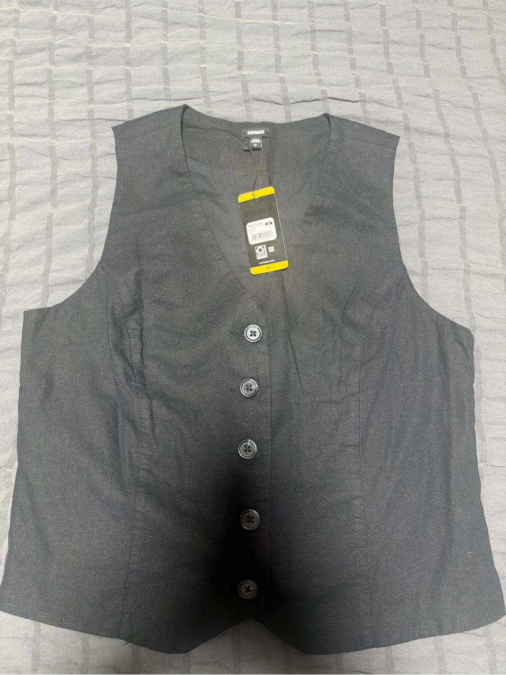 Black Button-Front Vest - Classic Tailored Style